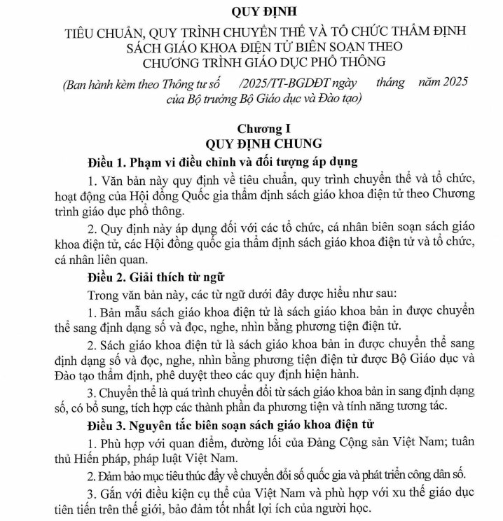 Tiêu chuẩn quy trình thẩm định của thông tư